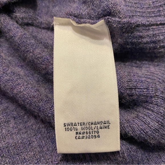 FLAWED Charlie & Robin Anthropologie purple scarf-wrapped wool sweater - Picture 8 of 15